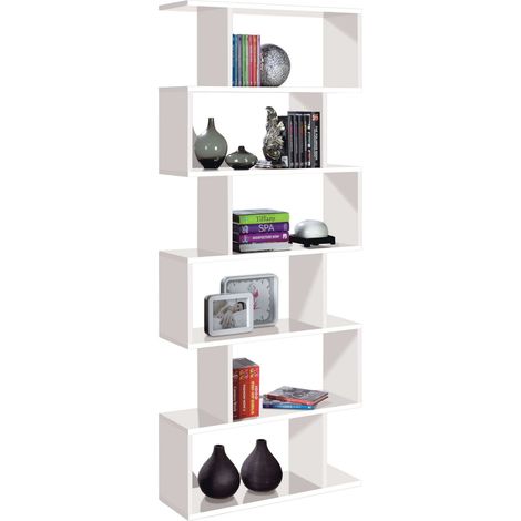 Estanteria Athena Alta Comedor Recibidor Decoración Color Blanco 80x192x24 cm (1/5)