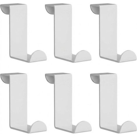 Set mit 6 schwarzen Türhaken – Multifunktionale, robuste und langlebige Garderobenhaken – 2 x 4 x 6 cm (1/5)