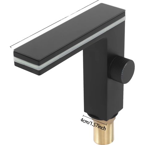 Robinet de lavabo, Affichage numérique, Design moderne, noir (1/2)