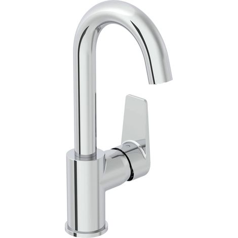 Vitra Flow Square Single Lever Side Action Basin Mixer Tap - Chrome