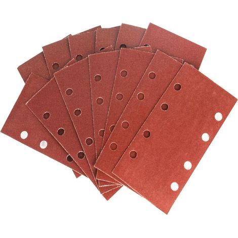 35 fogli abrasivi rettangolari a 8 fori per levigatrici elettriche, dischi abrasivi con fissaggio a strappo per legno, metallo, plastica e lucidatura, grane assortite 400/600/800/1000 (1/4)