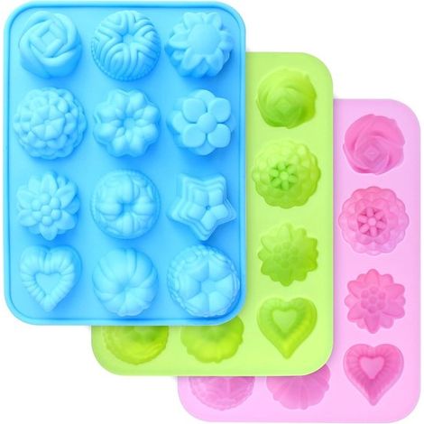 Backform aus lebensmittelechtem Silikon in Blumenform Herzform antihaftbeschichtet FDA-zugelassene Silikonformen für Schokolade Bonbons Gelee und Rosa (1/5)