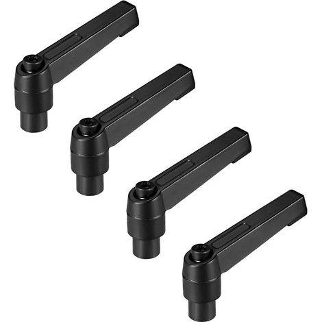 4 Pcs - Poignée De Serrage - Levier À Cliquet - Filetage Femelle M6 - Réglage Rapide Et Précis - Pour Zones Confinées - Noir Mat - 45mm (1/5)