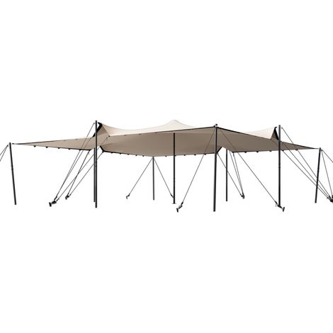 TOOLPORT Professional Stretchzelt 7,5x7,5m mit Aluminiumgestänge wasserdicht für Events und Outdoor Einsätze