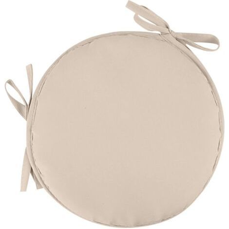 1 rundes beiges Gartenstuhlkissen, 30 cm Durchmesser – Outdoor, Hocker, Terrasse, Esszimmer – Großes Kissen (1/5)