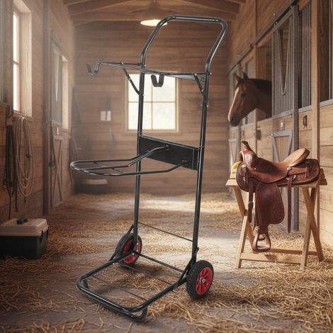 Sattelwagen Meran Pferde Sattelhalter Sattelcaddy Pferdesattel Halter Wagen (1/5)