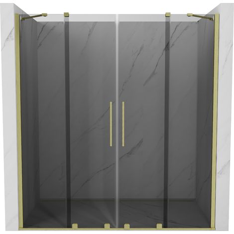 Mexen Velar Duo Schiebedusche 200 cm, Graphit, gebürstet gold - 871-200-000-42-55 (1/5)