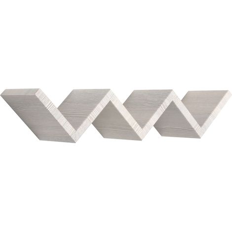 Mensola da Parete Libreria Zigzag 56x15,5 cm in Fibra di Legno Saetta Rovere Grigio (1/4)
