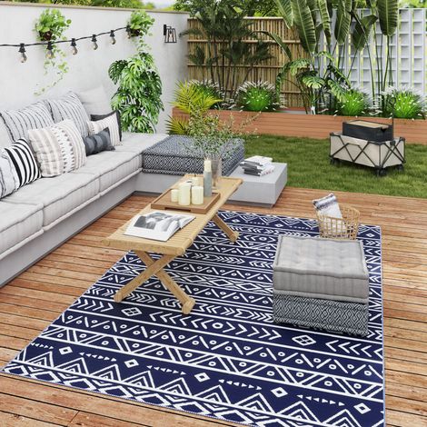 Outdoor Teppich robuster Wetterfest Outdoorteppich, Carpet mit Boho-Style, Outdoor-Teppich für Wohnzimmer Balkon