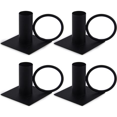 Lot de 4 bougeoirs cône noirs, style rétro – DELKEVIC