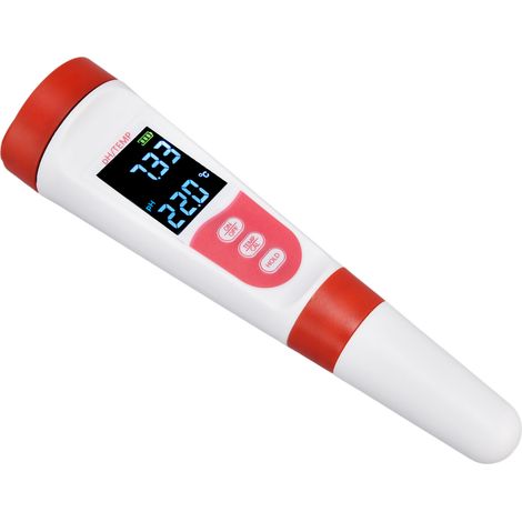 PH-100 pH-mètre portatif pour aquarium, testeur qualité eau avec mesure température, sans piles et sans poudre livrés (1/5)