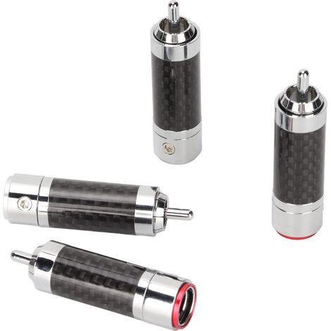 Connecteur RCA robuste chromé en fibre de carbone, plaqué Lotus, pour câble d'amplificateur audio. (1/5)