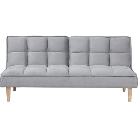 Divano letto moderno in tessuto grigio chiaro Siljan