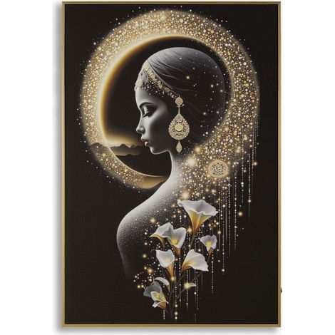 Impression sur toile avec éclairage LED, finition laquée et encadrée, 60 x 3,5 x 90 cm (1/5)