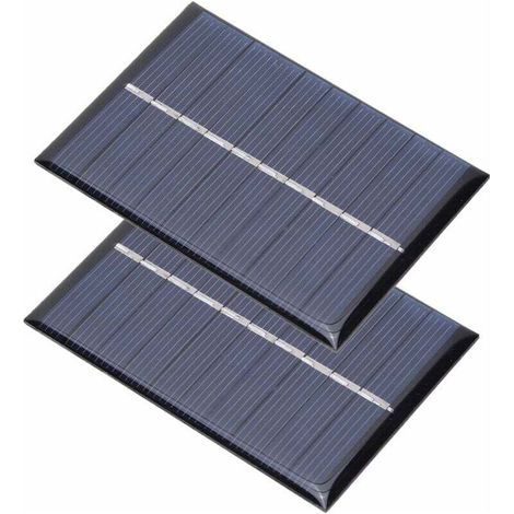 Keenso 2 pcs Panneau Solaire, Module Solaire Polycristallin 0.6W 5 V Panneau Solaire de Charge Chargeur de Carte d'alimentation pour Petits Appareils Électriques 80x55mm (1/5)