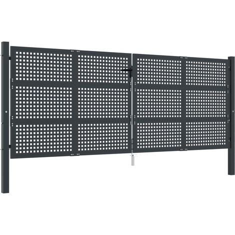 Cancello Giardino Antracite 400x125 cm in Acciaio vidaXL (1/5)