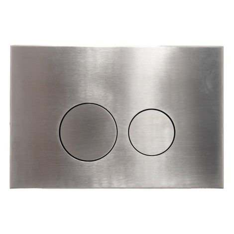 FugaFlow Metal Plaque de commande - pour réservoir Geberit UP320 - 24.4x16.2cm - dualflush - boutons ronds - métal - Steel (1/5)