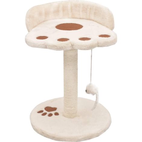 Tiragraffi albero per gatti cuccia per gatti peluche in sisal 40 cm beige e marrone 3702275