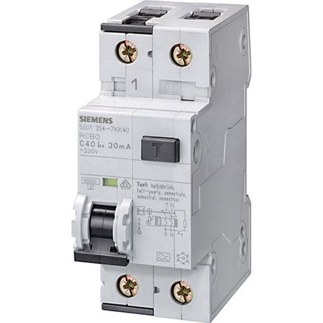 Siemens 5SU13547KK16 FI-Schutzschalter/Leitungsschutzschalter 2polig 16 A 0.03 A 230 V