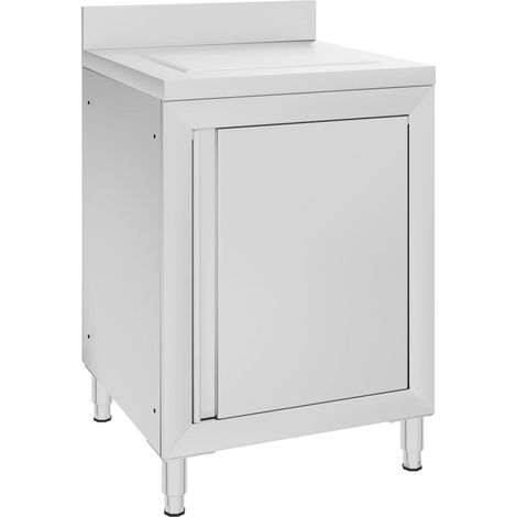 Armoire de cuisine - Meuble de rangement Style Contemporain commerciale avec égouttoir Acier inoxydable BV523816 - BonneVie (1/5)