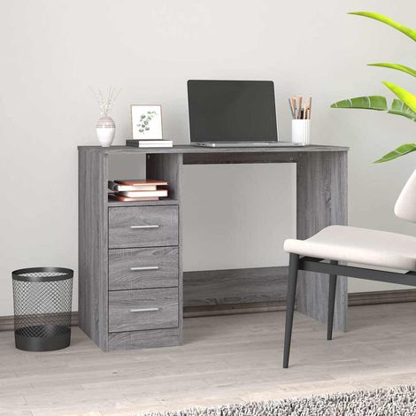 Desk with Drawers Grey Sonoma 102x50x76 cm Engineered Wood vidaXL