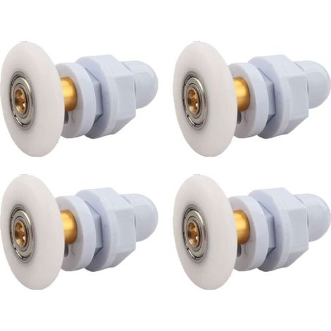 Roulettes Porte de Douche, 4 Pièces Roulette Porte Coulissante Douche en Laiton, Roulette Porte Coulissante, pour Remplacement de Douche Coulissante Verre Porte Coureurs Rouleaux (29MM)