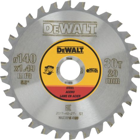 DeWALT - Lama da sega per acciaio 140x20 mm, 30 denti DT1923