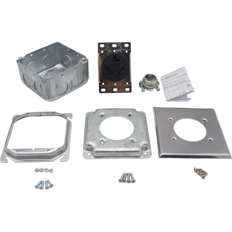 Presa di corrente NEMA 10-30R da 30 A, ideale per saldatrici, veicoli elettrici, generatori, camper e altro ancora, installazione a superficie o a incasso.