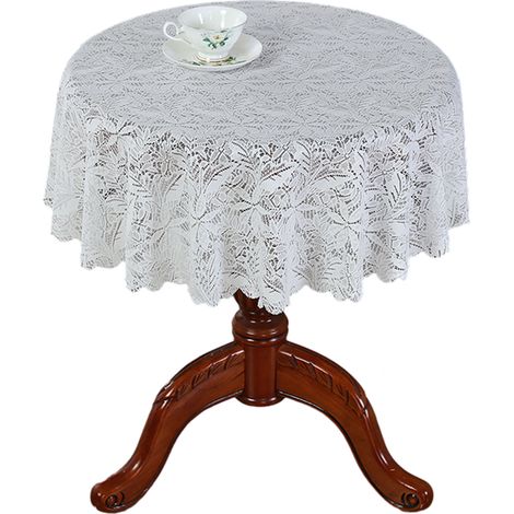 Nappe ronde en dentelle blanche, élégante décoration de bureau, idéale pour les bureaux et les maisons, motif feuille d'érable.