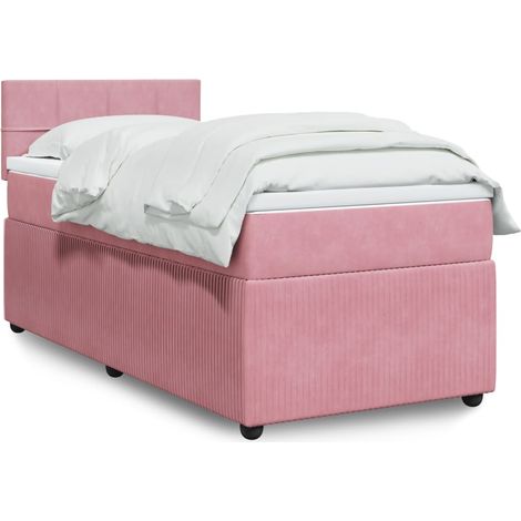 Giroletto a Molle con Materasso Rosa 100x200 cm in Velluto vidaXL (1/5)