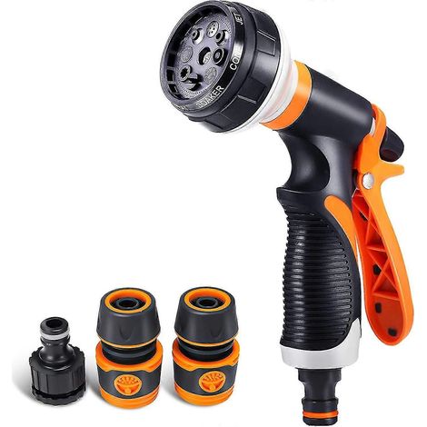 Garden Hose Spray Gun,8 Adjustable Patterns Hose Pipe Spray Gun High Pressure Spray Nozzle Perfect For Watering Plants, Car Washing, Shower Pets (1/5)