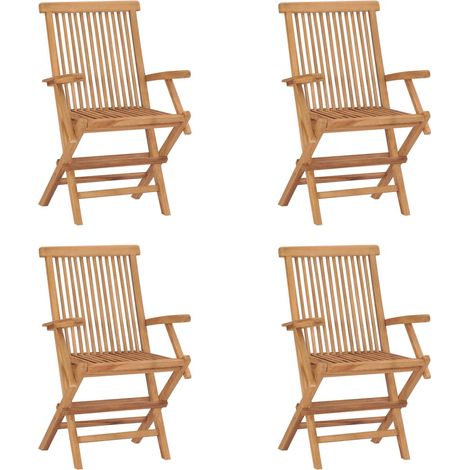 Klappstühle für den Garten Set von 4 aus massivem Teakholz