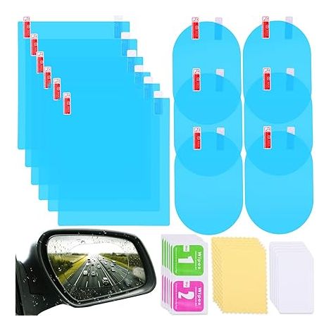 12 láminas impermeables para espejos retrovisores de coche, resistentes a la lluvia, con nanorecubrimiento antivaho para espejos y ventanas laterales.