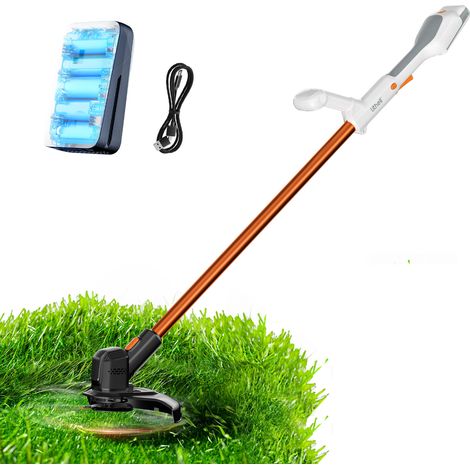 Litheli – Coupe-bordure à batterie 20V avec batterie 2.0Ah – Tête de coupe 25 cm – Changement de fil rapide – Pour terrains en pente - FIL 2 EN