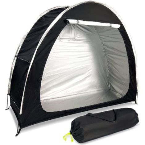Abri de tente vélo imperméable noir extérieur, couverture de rangement portable pour randonnée camping jardin (1/5)