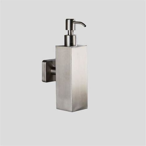 Distributeur de Savon Mural en Acier Inoxydable, Design Moderne pour Salle de Bain, Compatible avec Bouteille de Lotion Unique, Fini (1/4)