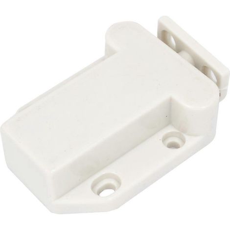 Türriegel mit Druckmechanismus, weiß, 4,3 cm, verdeckter Verschluss für Möbelschubladen (1/3)