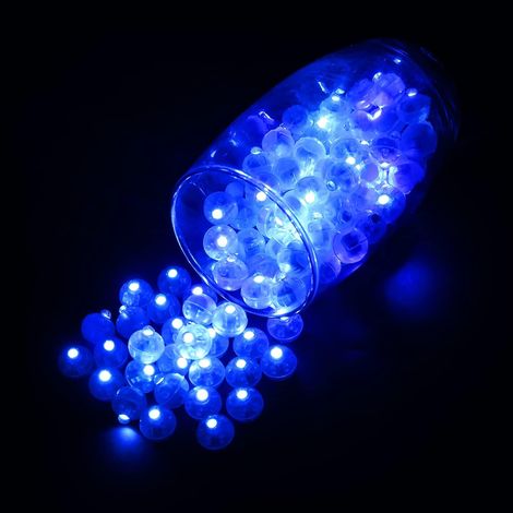 LED Balloon Lumière, Mini Ballons Lumineux à LED, 20 PCS LED Ballons Lampes Lumineuses, Boule Mini Rond Ballons LED Lumière pour Mariage Anniversaire Halloween Décoration de Fête de Noël,Bleu (1/5)