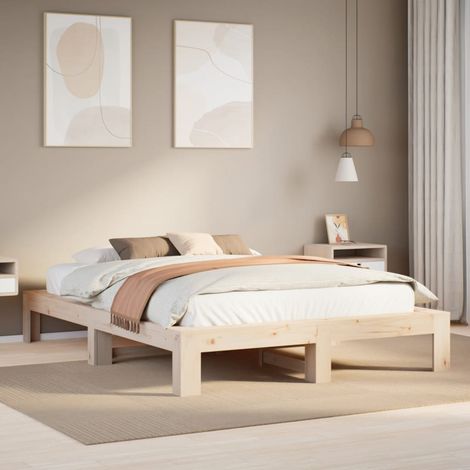 vidaXL Letto senza Materasso 140x190 cm in Legno Massello di Pino