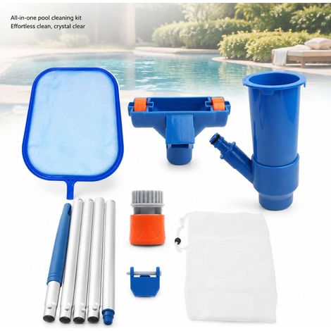Kit di pulizia per piscine in ABS a maglia fine, skimmer per foglie, accessori per laghetti e fontane. (1/5)