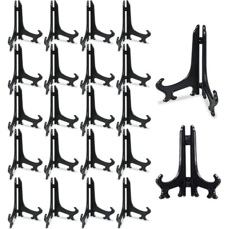 5 Inch Plastique Transparent Chevalets 20 PCS Plastique Noir Chevalets Supports D'assiette pour Les Mariages, Décoration de La Maison, Anniversaires, Des Tables (1/5)