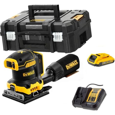 Dewalt DCW200D1 Ponceuse vibrante sans fil 18 V 108x115 mm + 1 x 2,0Ah Batteries + Chargeur + Coffret T-STAK