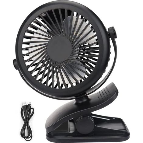 CCYKXA Mini USB Fan, Quiet Portable Fan with Rechargeable Battery, 3 Speeds, 360 Rotating Speeds for Bedroom, Office, Stroller, Camping