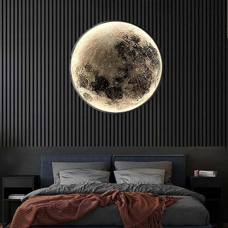 Indoor Wall Lamp, 15W Modern LED Wall Light Circular Design, 6500K Remote Control Wall Lights, Black, for Bedroom, Living Room, 24CM MUMU (1/4)