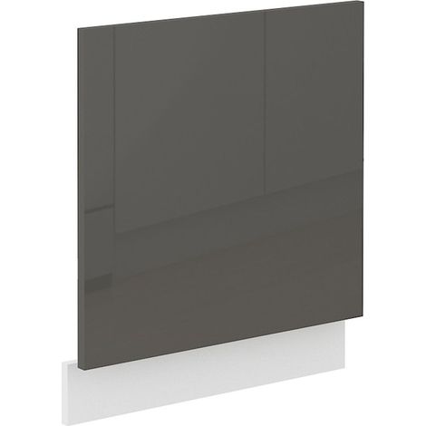 Frontblende Geschirrspüler integriert 60 cm Grau Hochglanz Küche Lara (1/3)