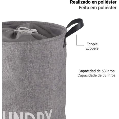 GEDY 10390800300 MINIMAL Cesto de Ropa Gris - ref: 10390800300