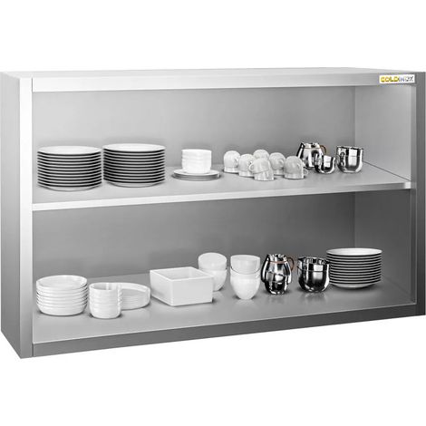 Placard mural inox 1200 x 400 mm / Hauteur 800 mm ouvert PREMIUM - GOLDINOX (1/2)
