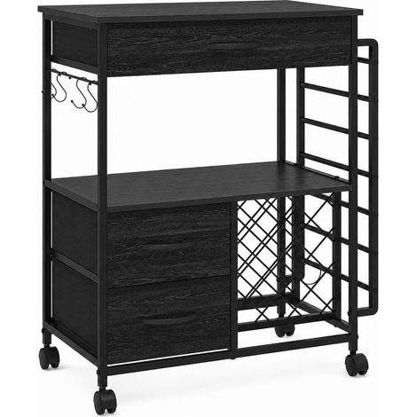 Chariot d'atelier créatif 3 tiroirs tissu 76 cm noir (1/5)