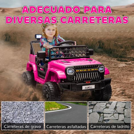Voiture électrique pour enfants, batterie 12 V, télécommande, vitesse réglable, alimentation USB, phare, klaxon, rose/violet-rouge (1/5)
