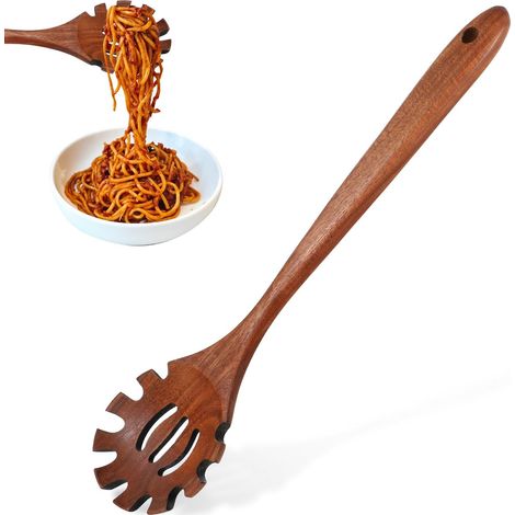 1 Cuillère à spaghetti, Teck, 33 cm, Dents, Ergonomique, Cuisine (1/5)